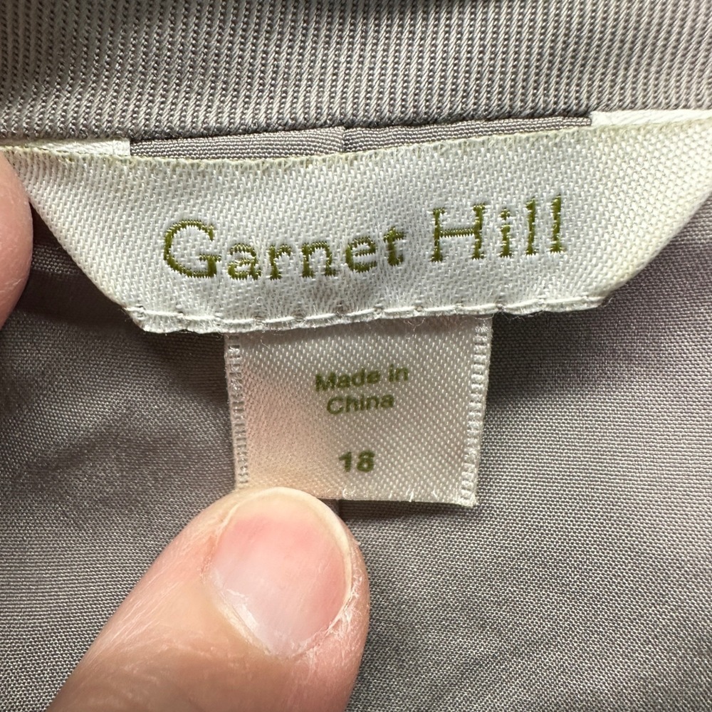 Garnet Hill Asymmetrical Drape Collar Mid-Length Jacket Coat Size 18 Grey Tencel - Picture 3 of 7